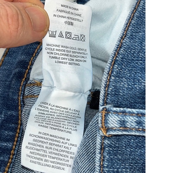 Madewell 9" High-Rise Skinny Jeans Distressed Raw Hem Medium Wash Blue Size 27 - Picture 6 of 10